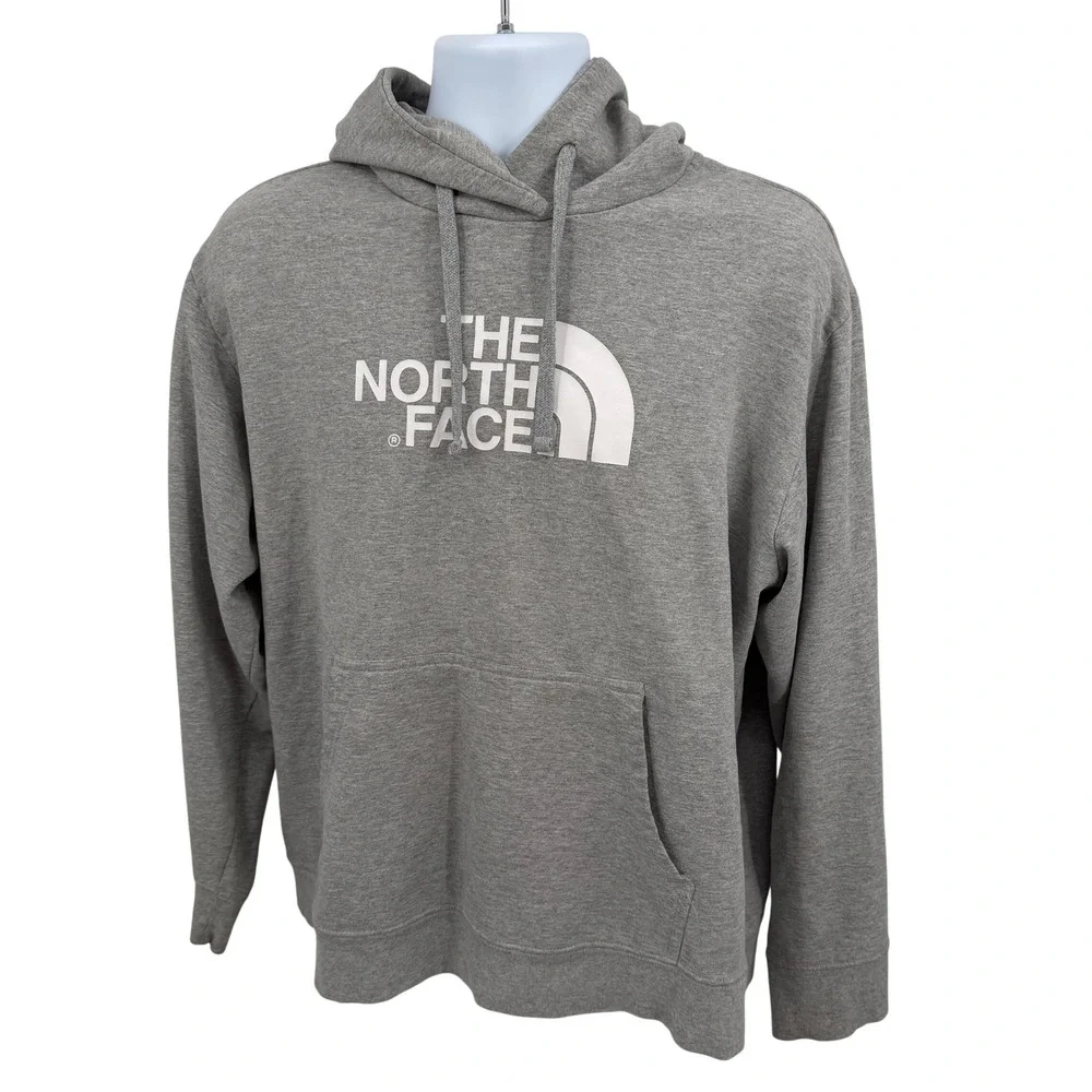 The North Face Mens XL Pullover Hoodie Sweatshirt‎ Gray Graphic Logo